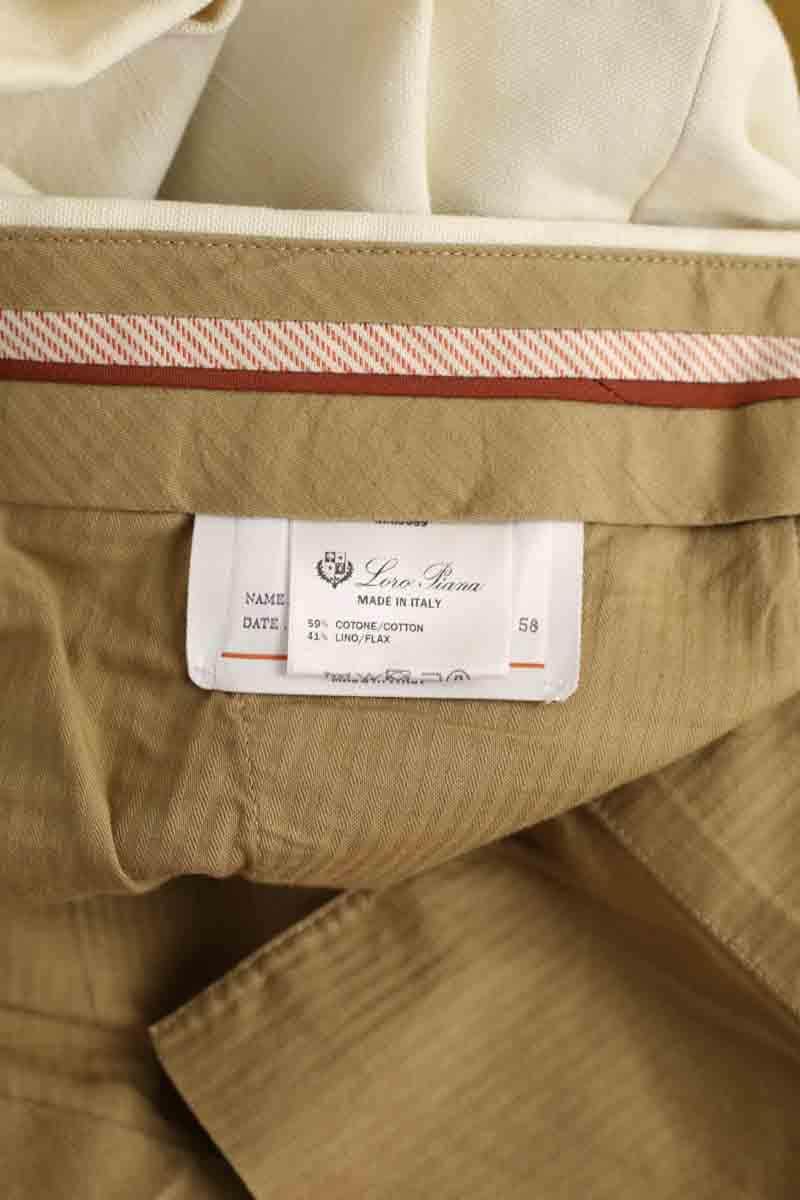 Pantalon droit Loro Piana Beige en Coton