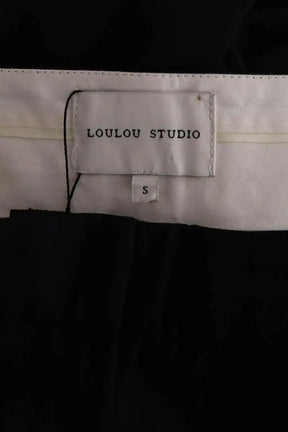 Pantalon droit Loulou Studio Maia Noir en Laine