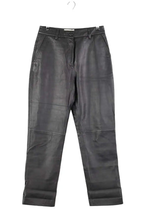 Pantalon droit Maison Standards Noir en Cuir, taille S - Seconde Main