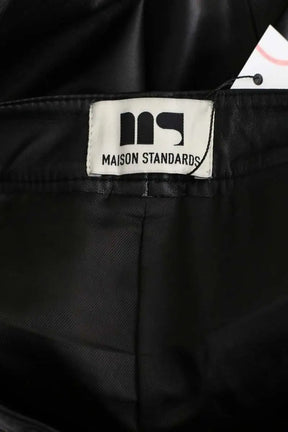Pantalon droit Maison Standards Noir en Cuir