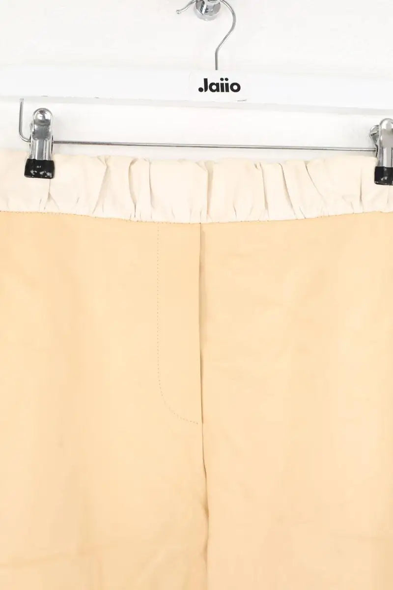 Pantalon droit Maison Ullens Beige en Cuir