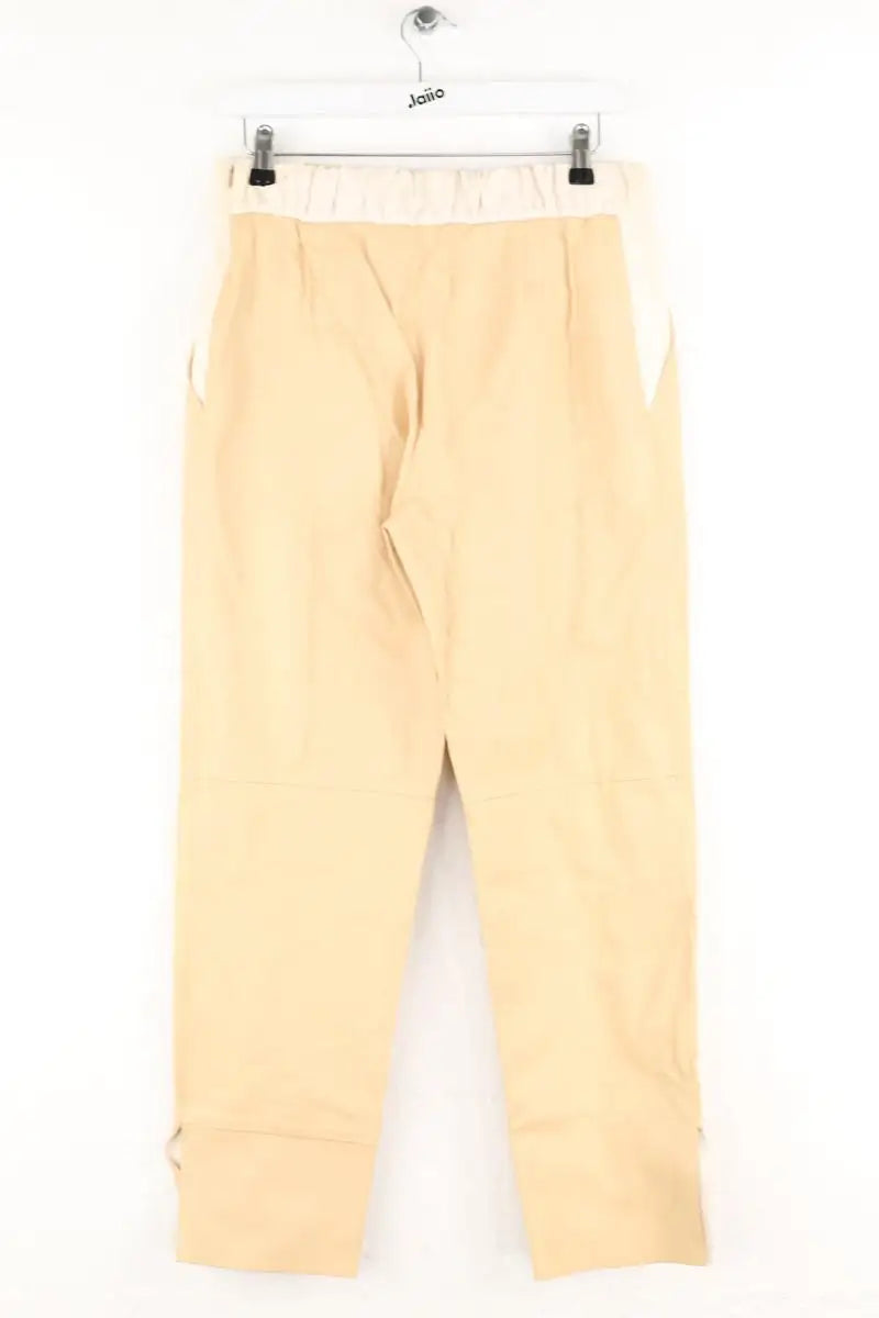 Pantalon droit Maison Ullens Beige en Cuir