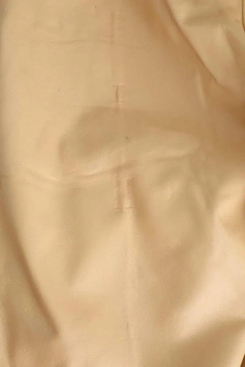 Pantalon droit Maison Ullens Beige en Cuir