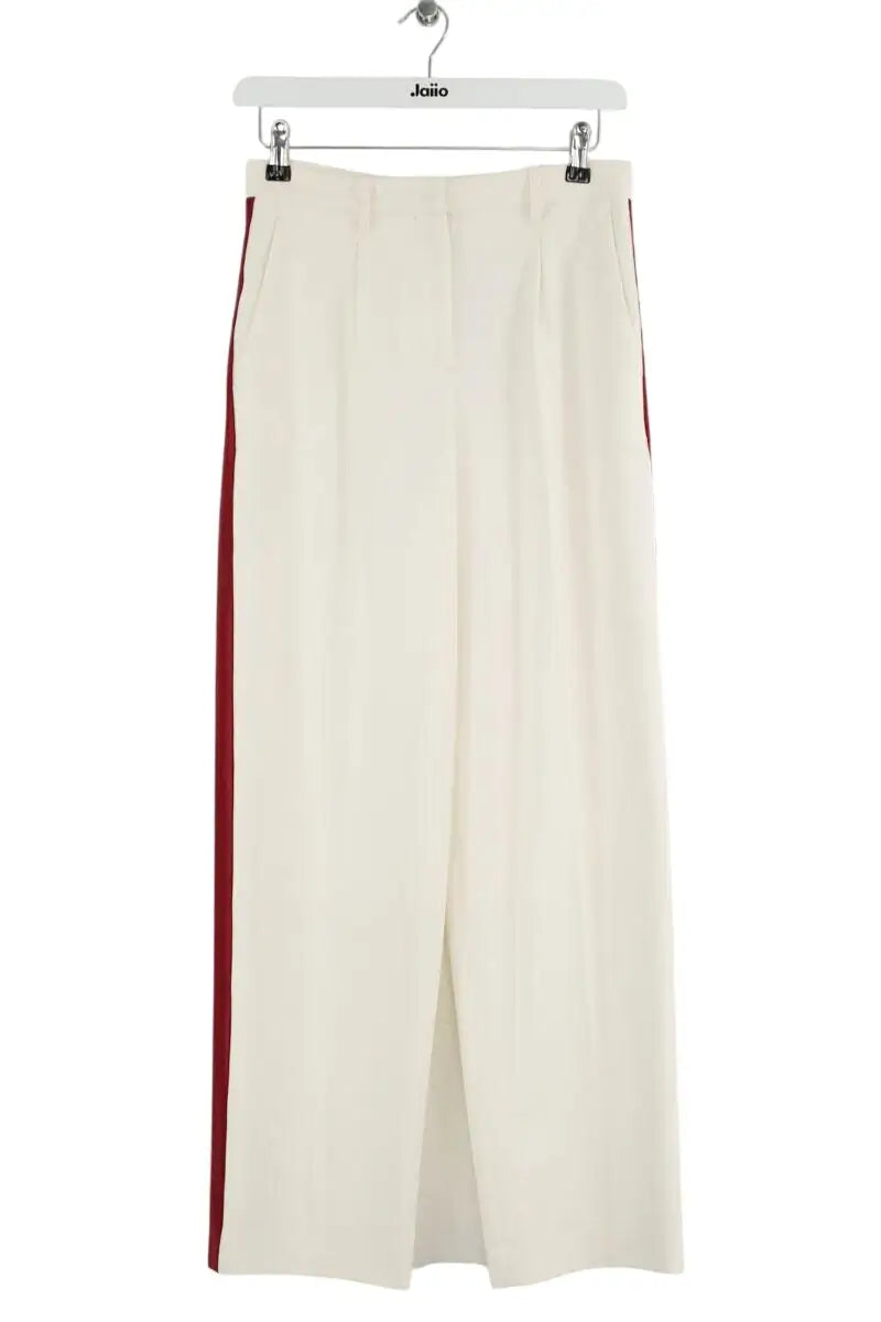 Pantalon droit Maje Blanc en Polyester, taille XS - Seconde Main