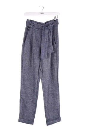 Pantalon droit Maje Bleu en Lin, taille S - Seconde Main