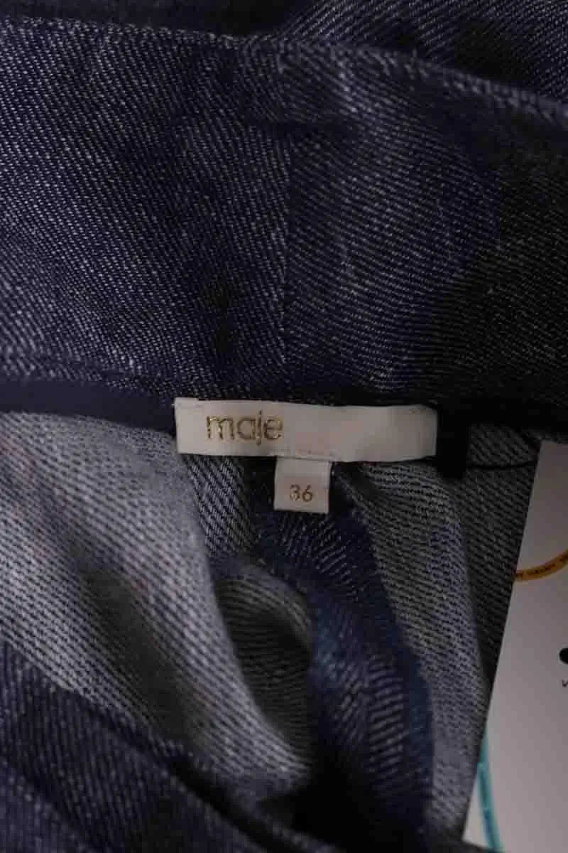 Pantalon droit Maje Bleu en Lin