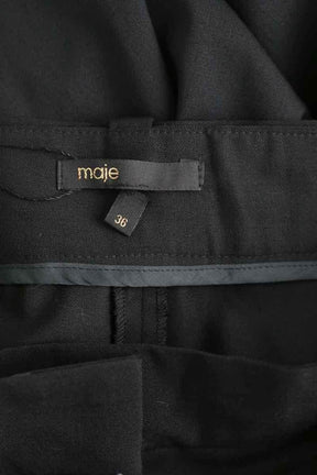 Pantalon droit Maje Noir en Laine