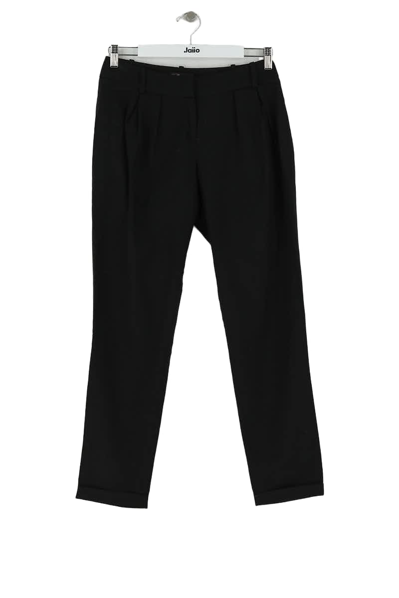 Pantalon droit Maje Noir en Laine, taille S - Seconde Main
