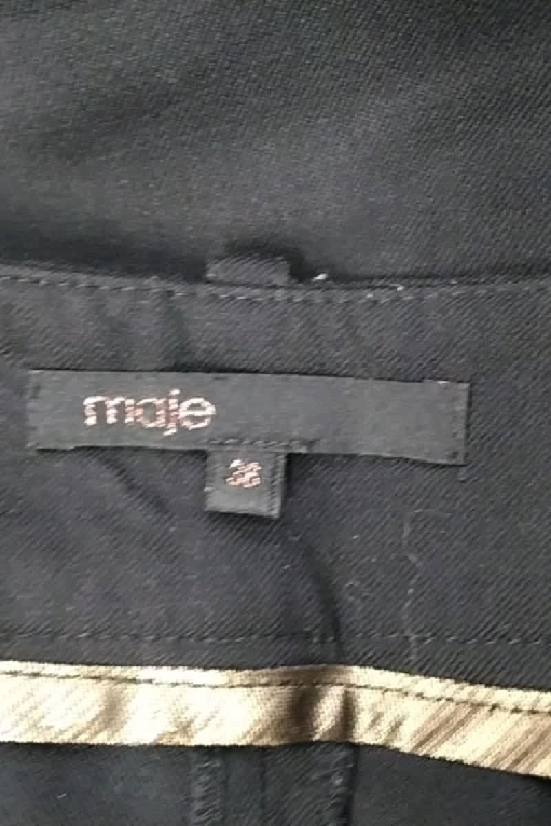 Pantalon droit Maje Noir en Laine