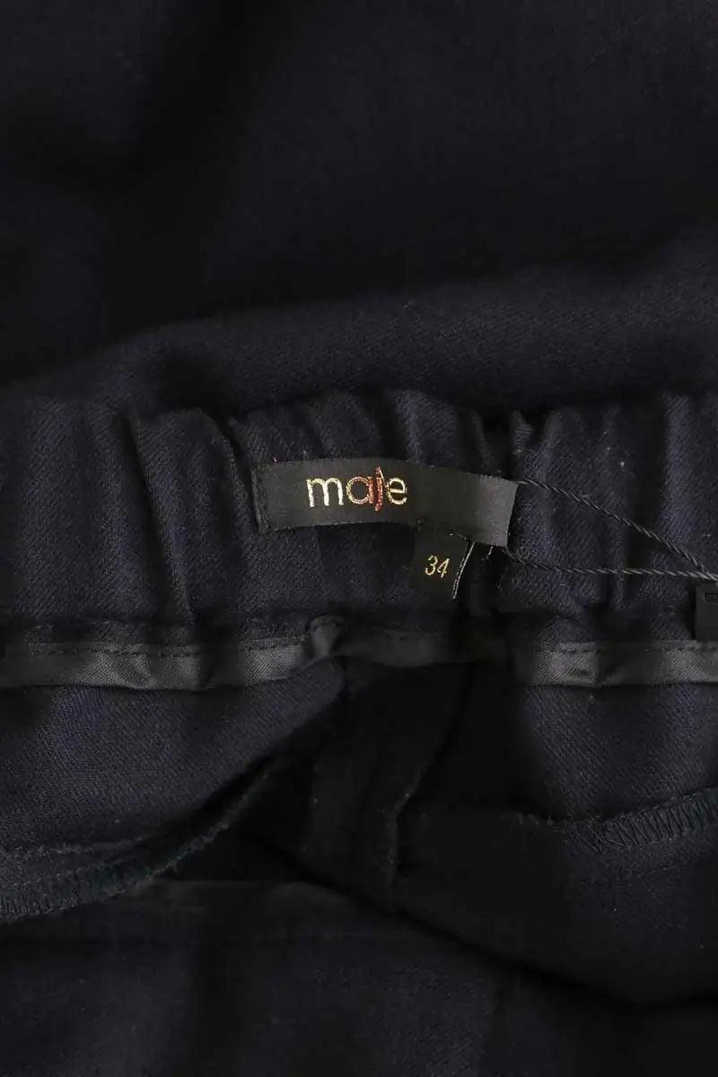 Pantalon droit Maje Noir en Laine