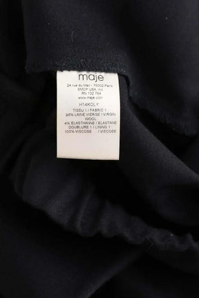 Pantalon droit Maje Noir en Laine