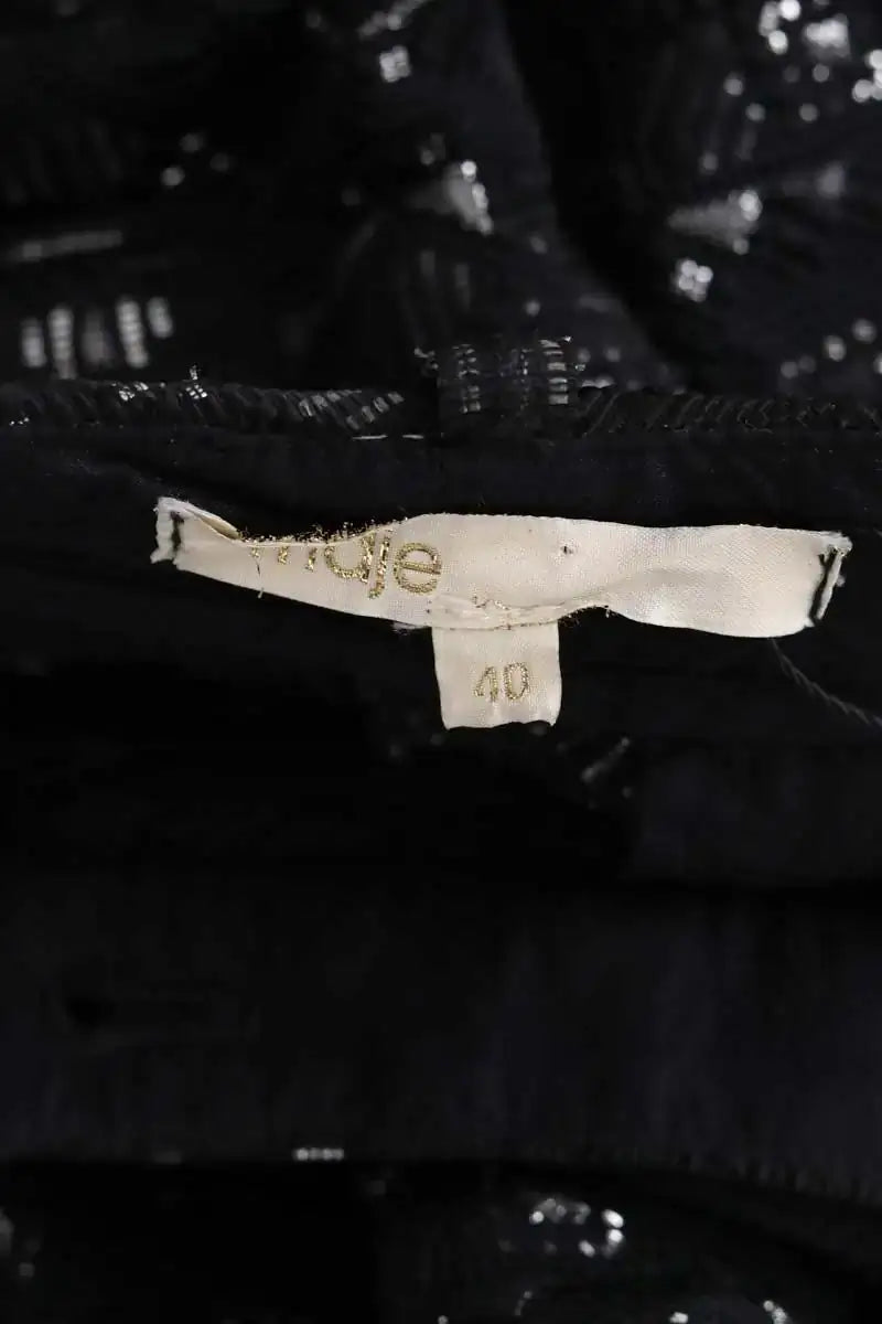 Pantalon droit Maje Noir en Synthétique