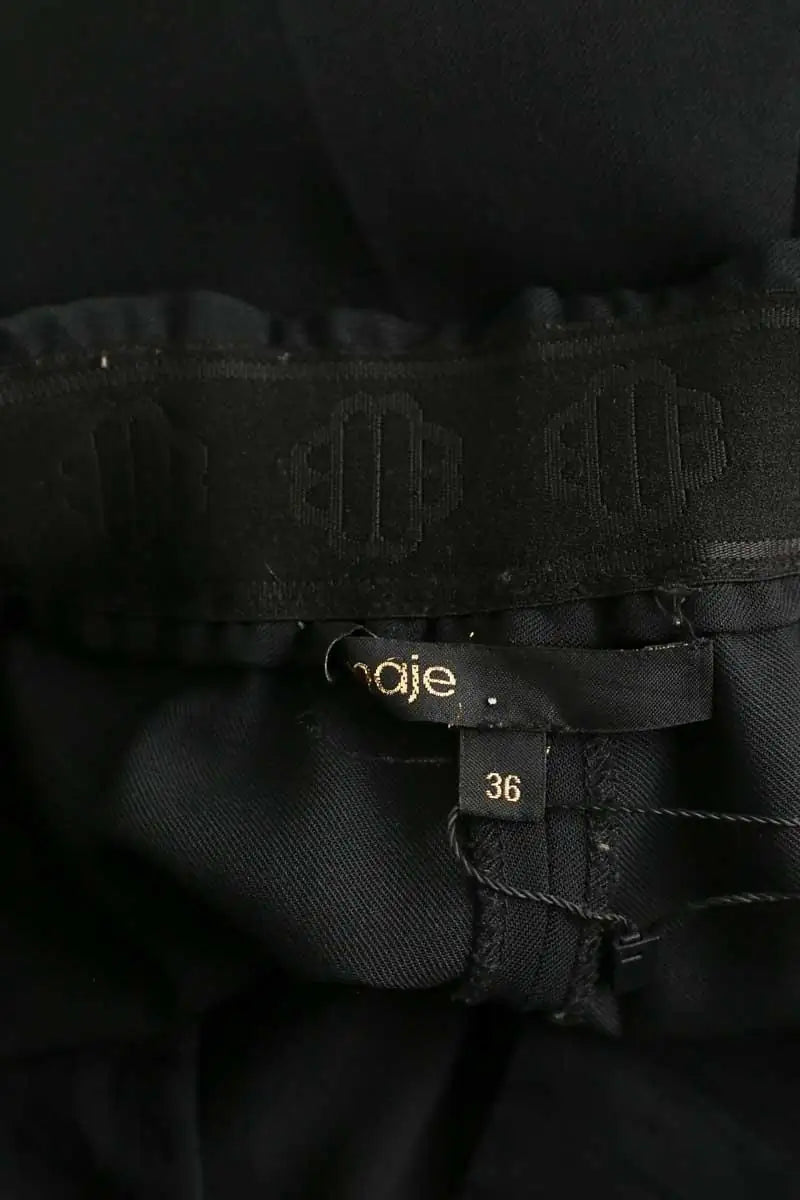 Pantalon droit Maje Noir en Synthétique