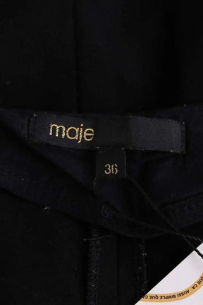 Pantalon droit Maje Noir en Synthétique