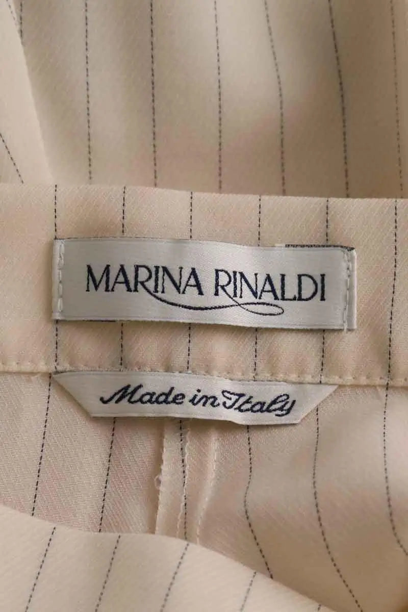 Pantalon droit Marina Rinaldi Ecru en Laine