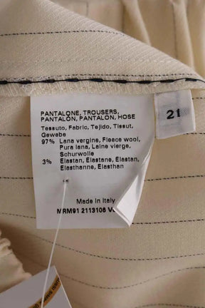 Pantalon droit Marina Rinaldi Ecru en Laine