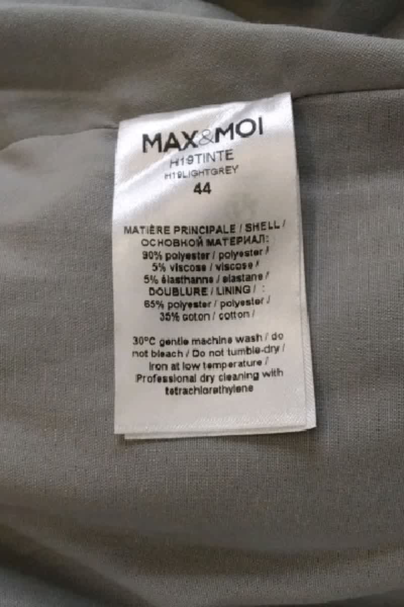Pantalon droit Max & Moi Gris en Polyester