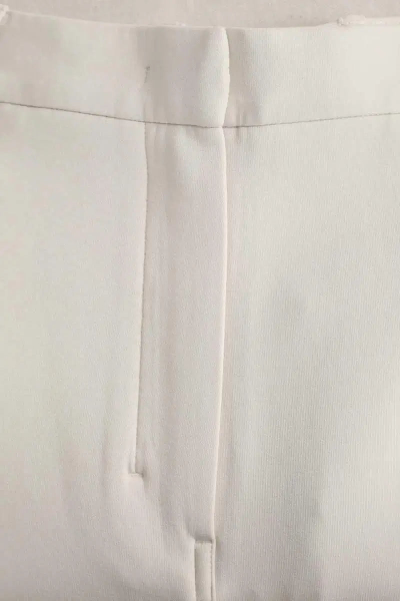 Pantalon droit Max Mara Ecru en Coton