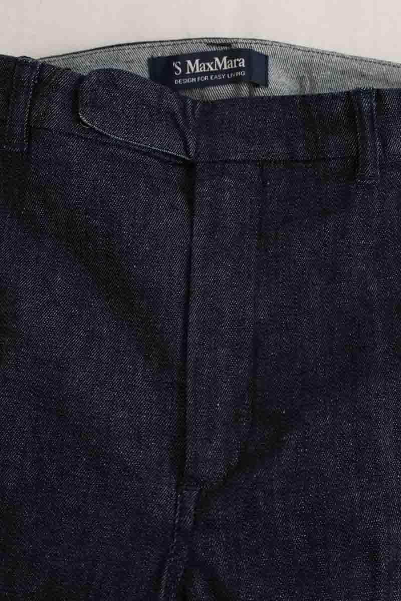 Pantalon droit Max Mara Marine en Coton