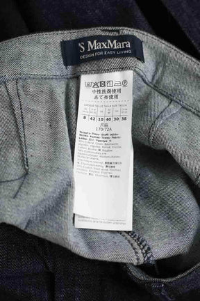 Pantalon droit Max Mara Marine en Coton