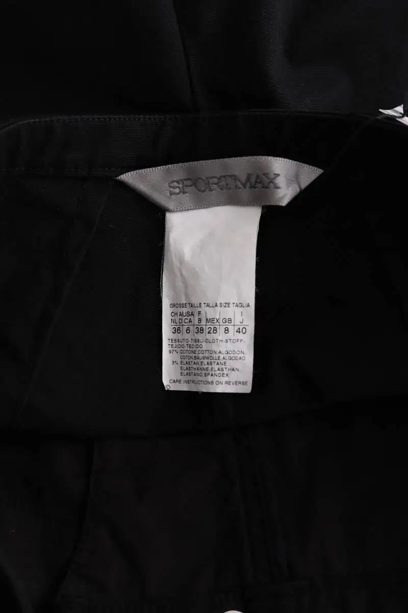 Pantalon droit Max Mara Noir en Coton