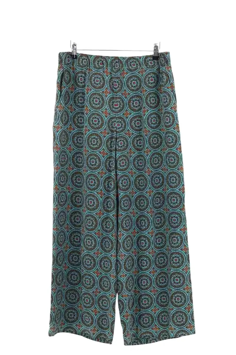 Pantalon droit Max Mara Vert en Synthétique, taille L - Seconde Main