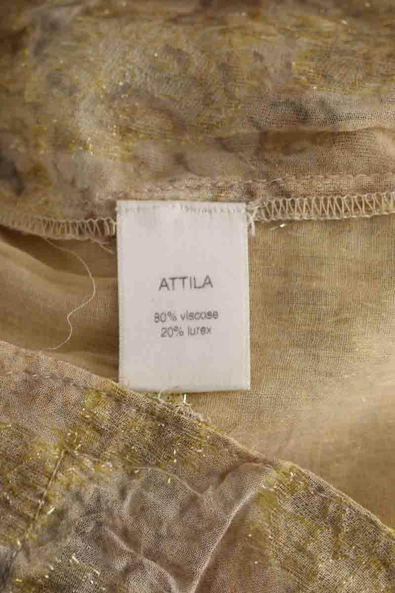 Pantalon droit Mes Demoiselles Attila Doré en Viscose