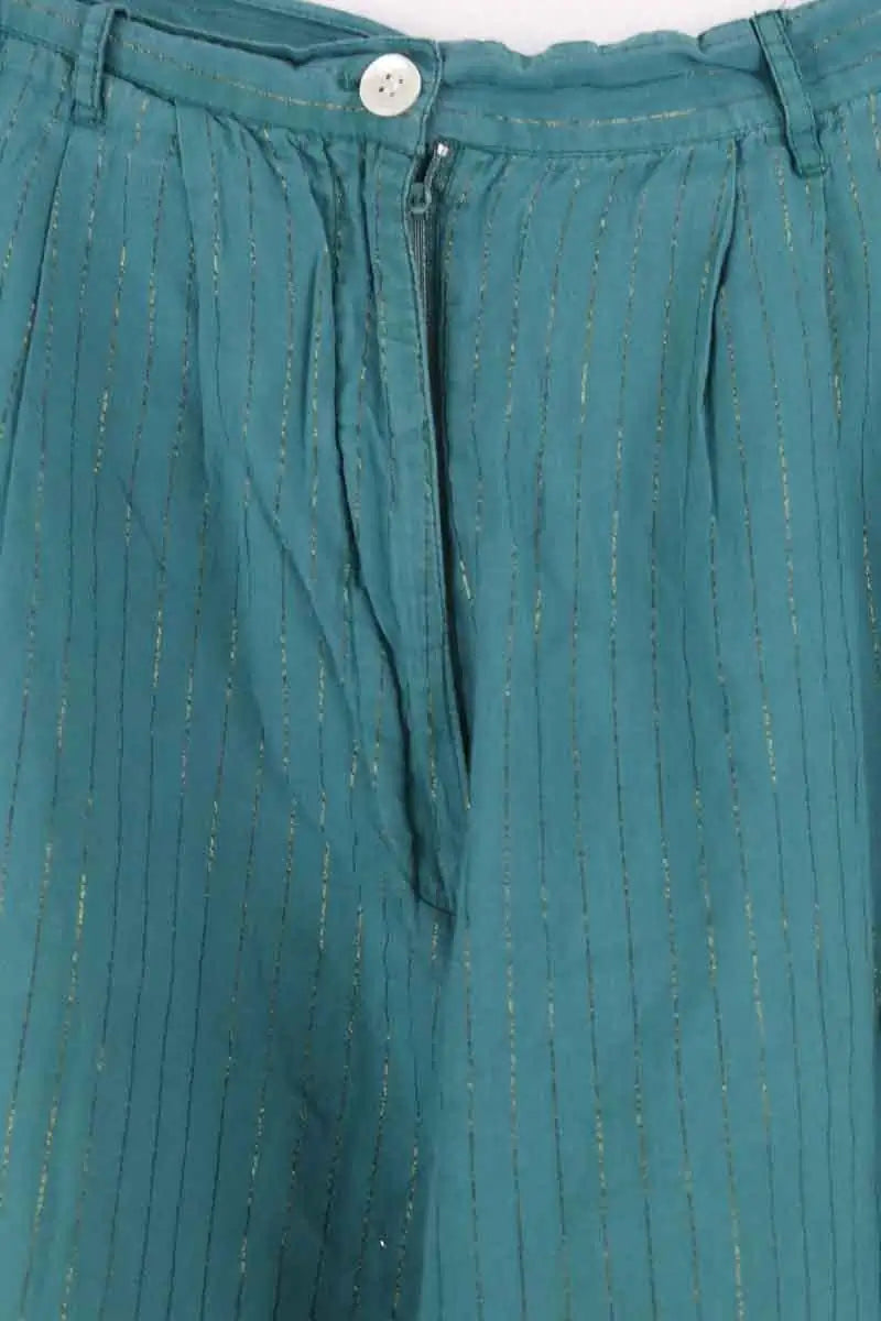 Pantalon droit Mes Demoiselles Vert en Coton