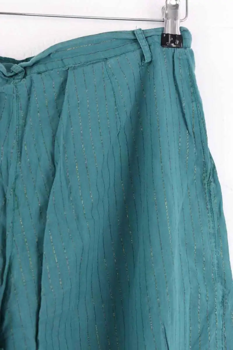 Pantalon droit Mes Demoiselles Vert en Coton