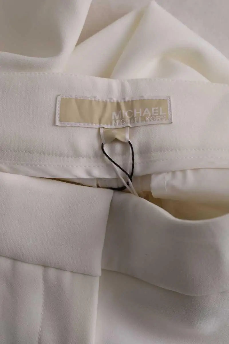 Pantalon droit Michael Kors Ecru en Synthétique