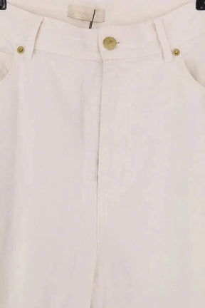 Pantalon droit Momoni Ecru en Coton