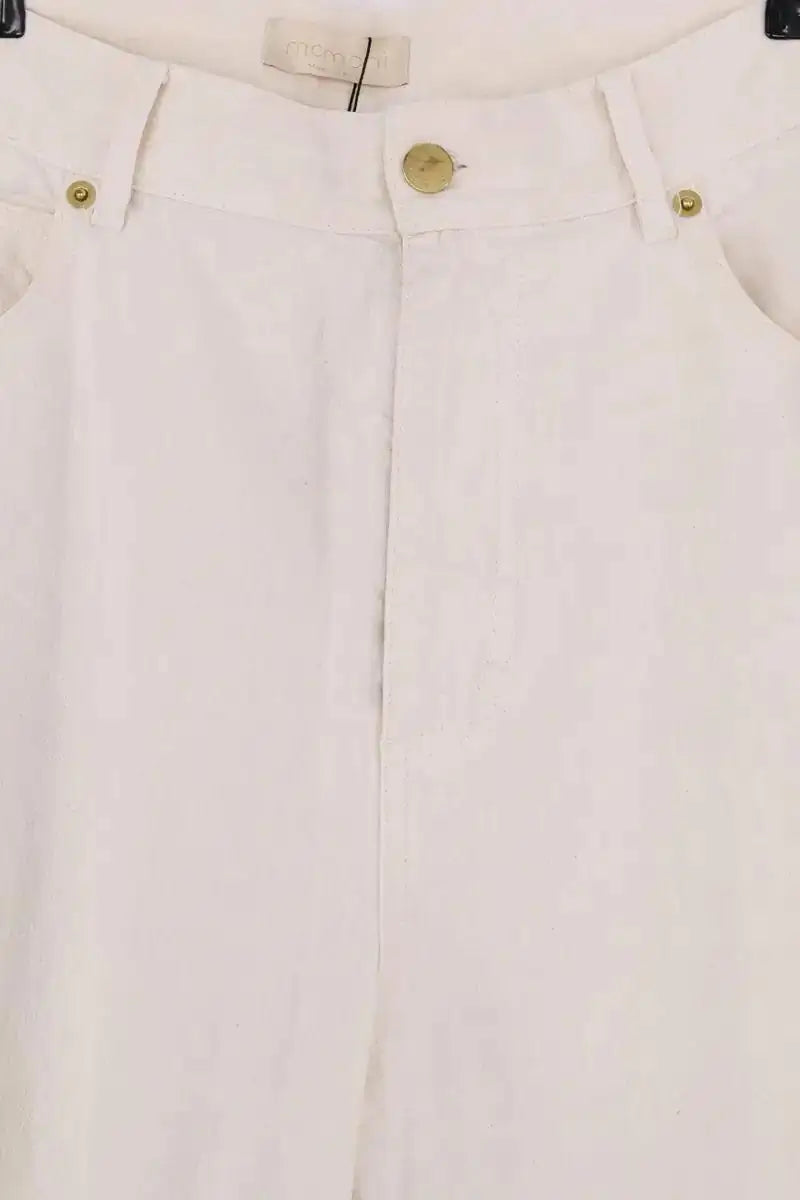 Pantalon droit Momoni Ecru en Coton