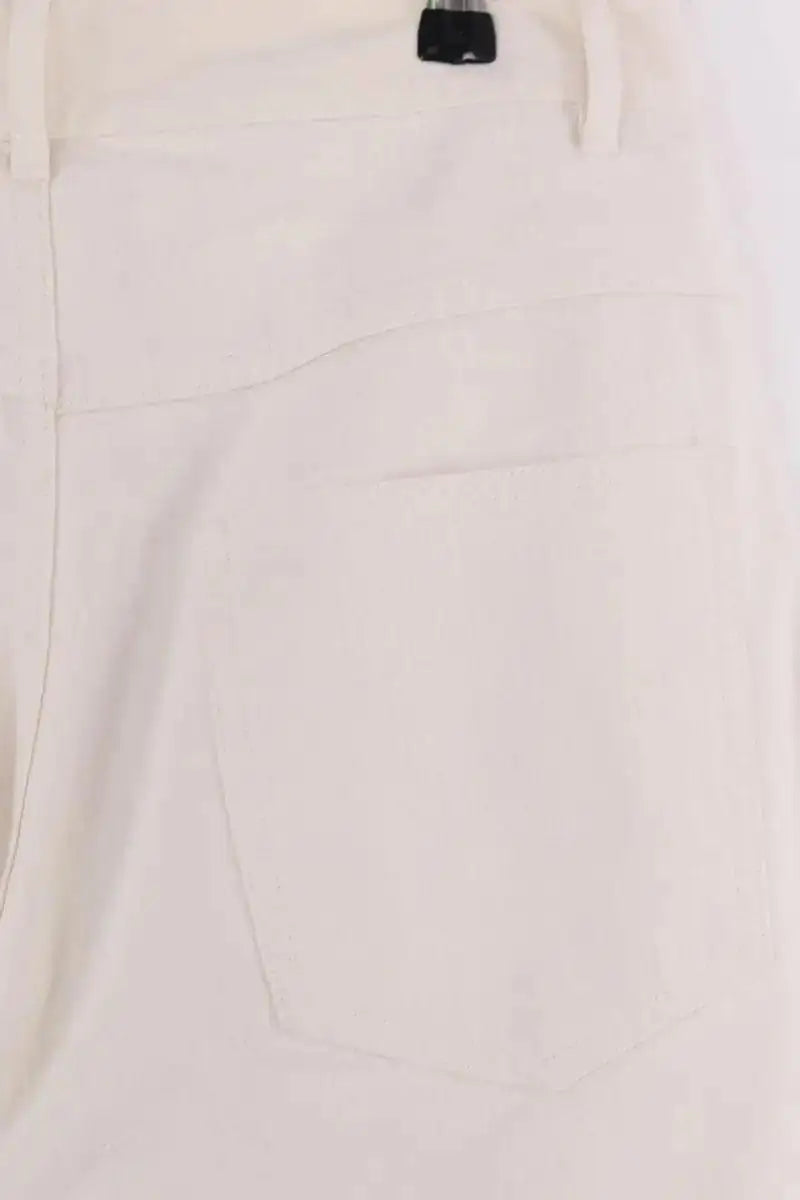 Pantalon droit Momoni Ecru en Coton