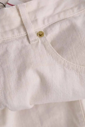 Pantalon droit Momoni Ecru en Coton
