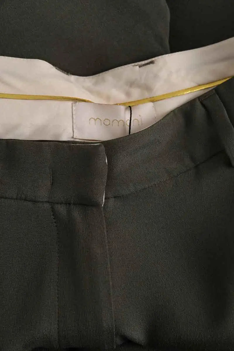 Pantalon droit Momoni Kaki en Synthétique