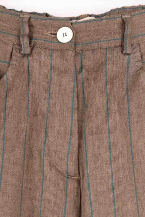 Pantalon droit Momoni Marron en Lin
