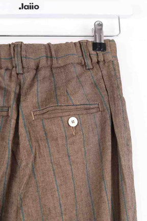 Pantalon droit Momoni Marron en Lin