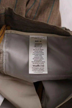 Pantalon droit Momoni Marron en Lin
