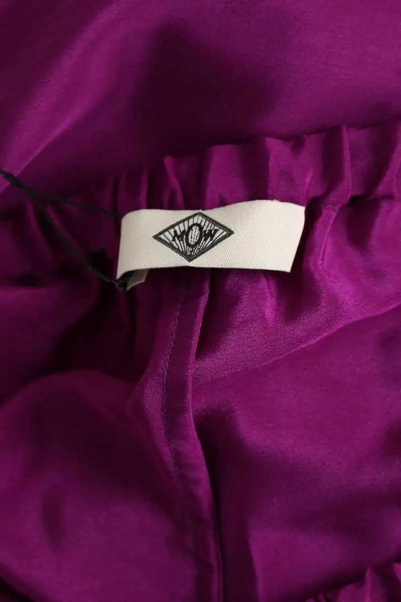 Pantalon droit Mow Violet en Soie