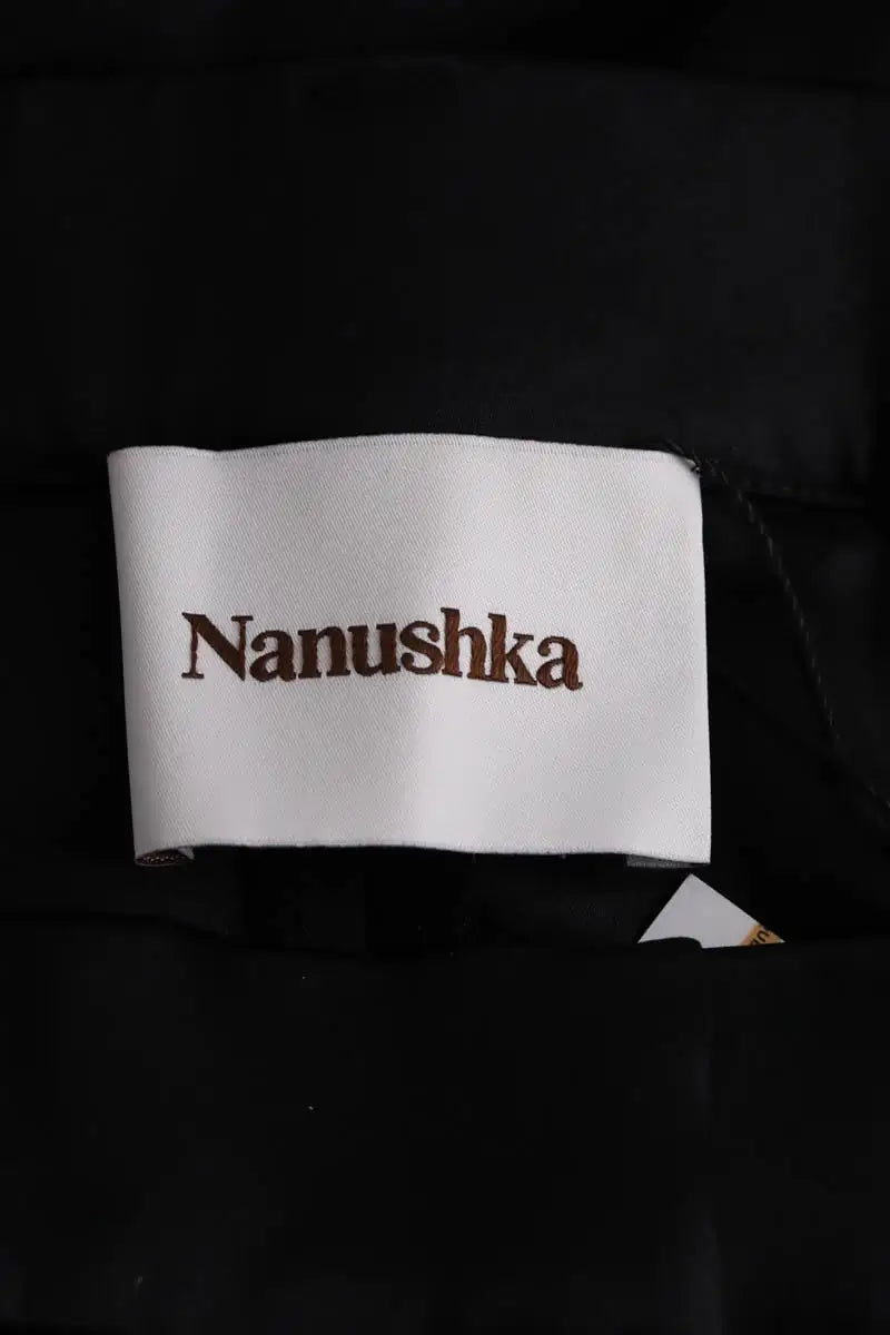 Pantalon droit Nanushka Noir en Coton