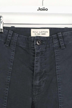 Pantalon droit Nili Lotan Noir en Coton