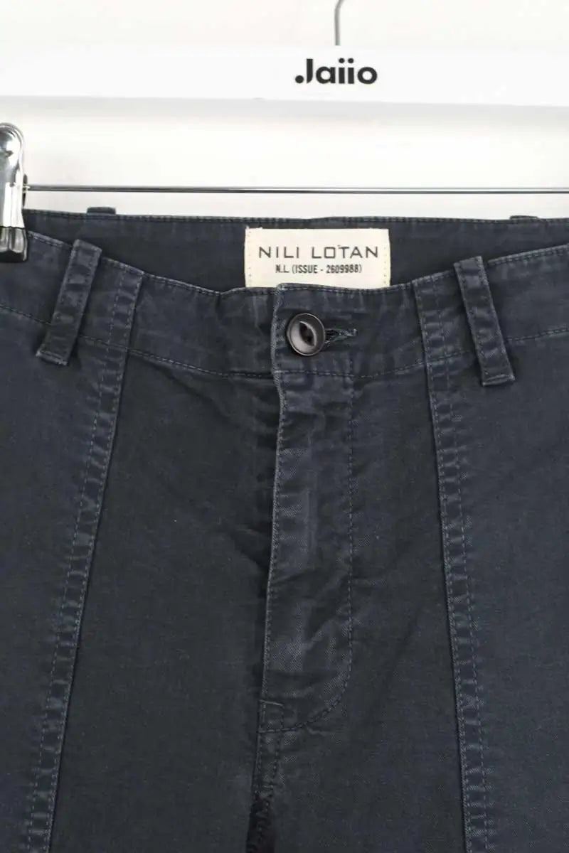 Pantalon droit Nili Lotan Noir en Coton