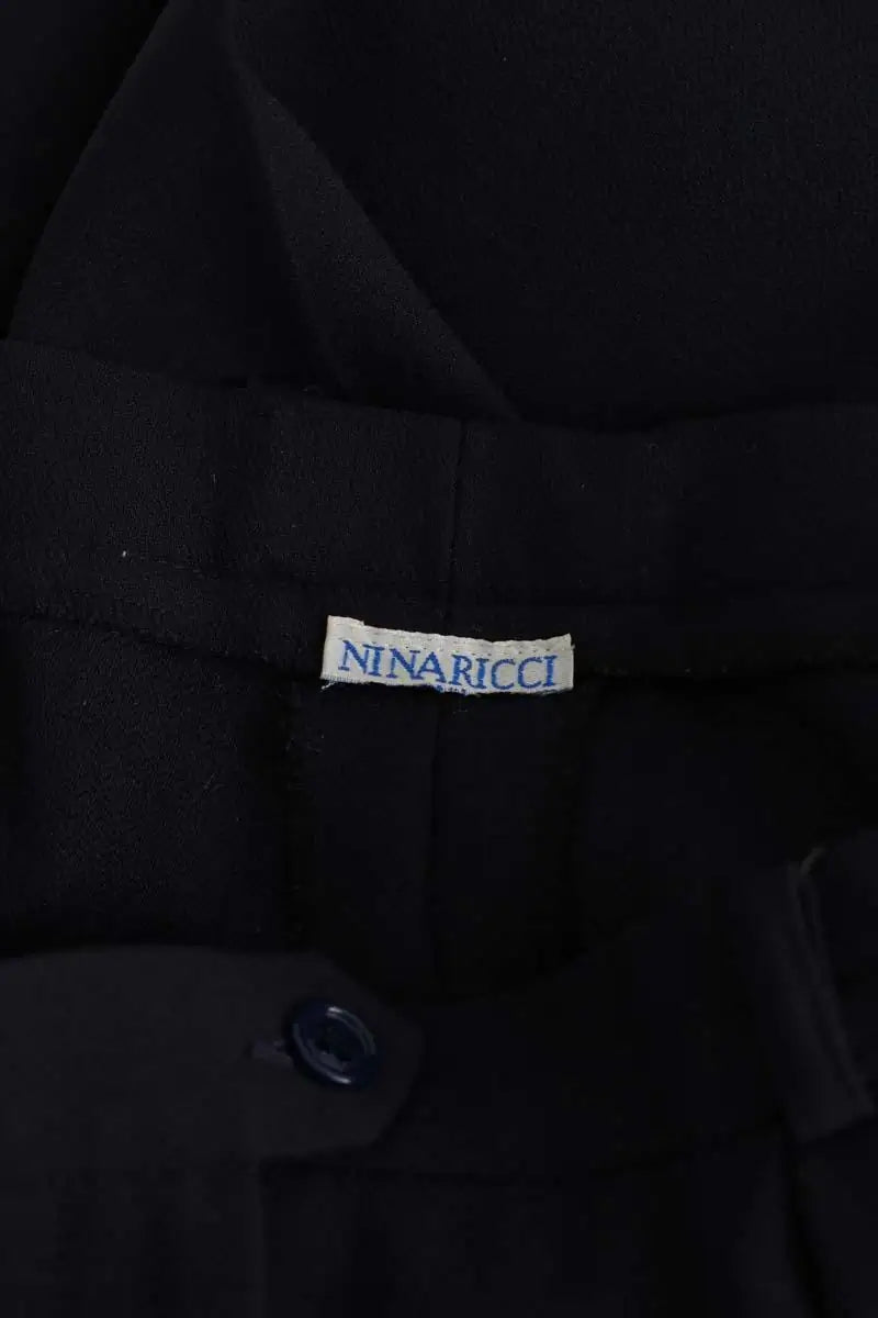 Pantalon droit Nina Ricci Marine en Coton