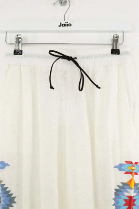 Pantalon droit Notshy Blanc en Lin