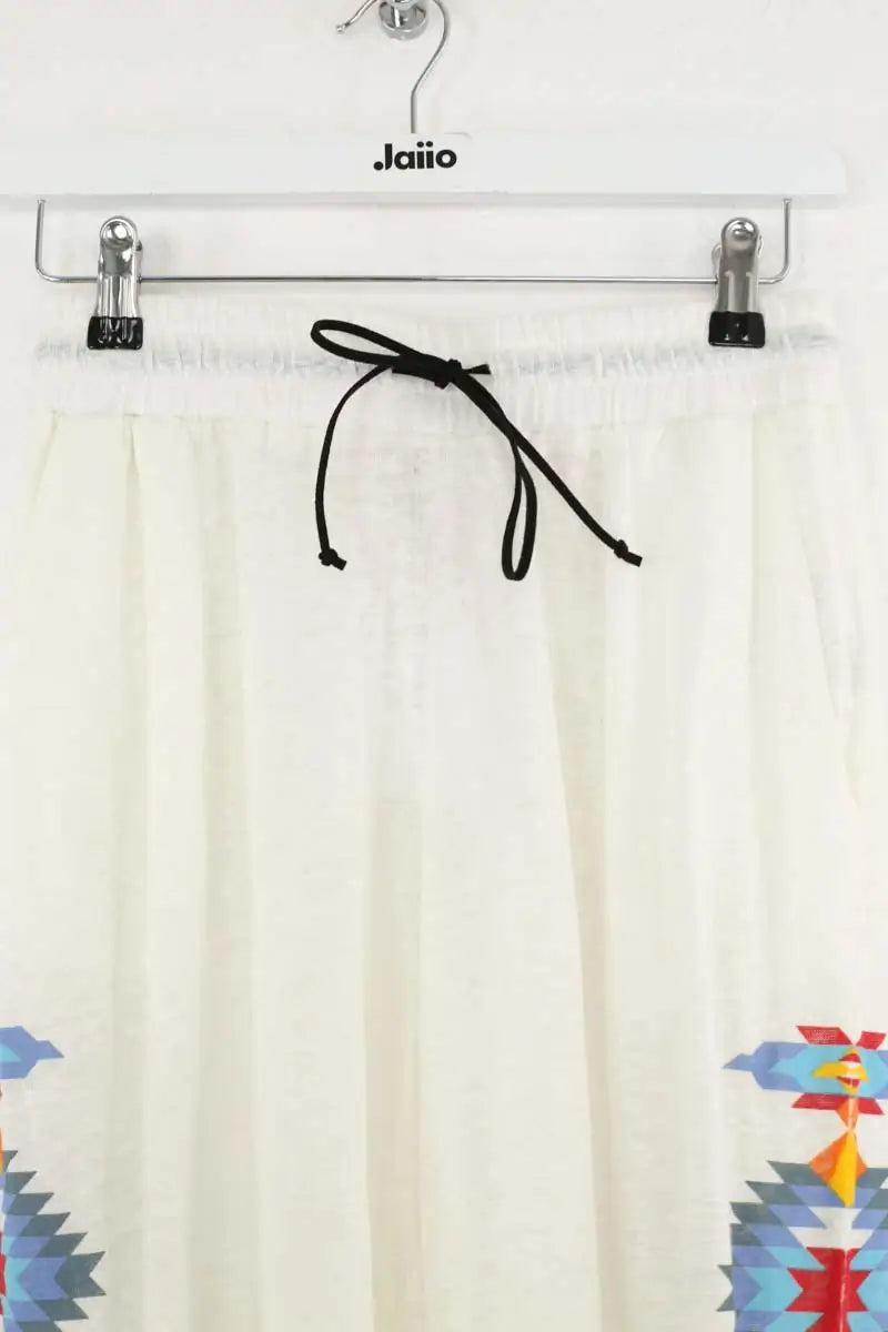 Pantalon droit Notshy Blanc en Lin