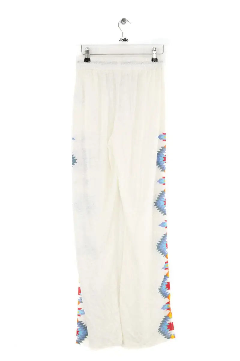 Pantalon droit Notshy Blanc en Lin