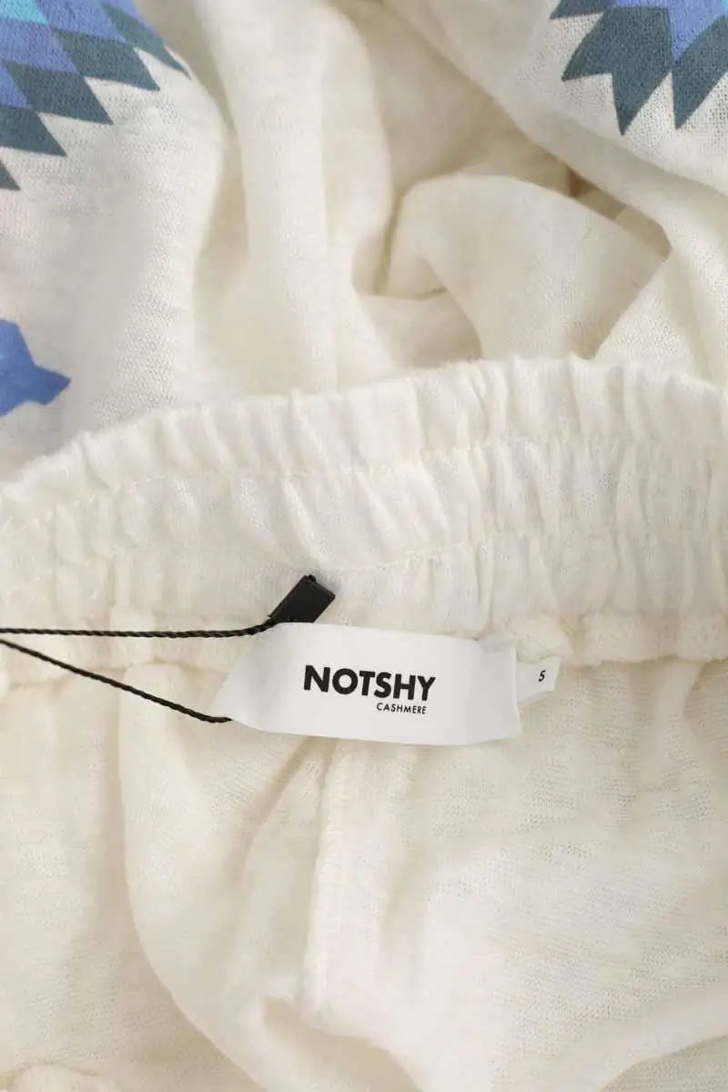 Pantalon droit Notshy Blanc en Lin