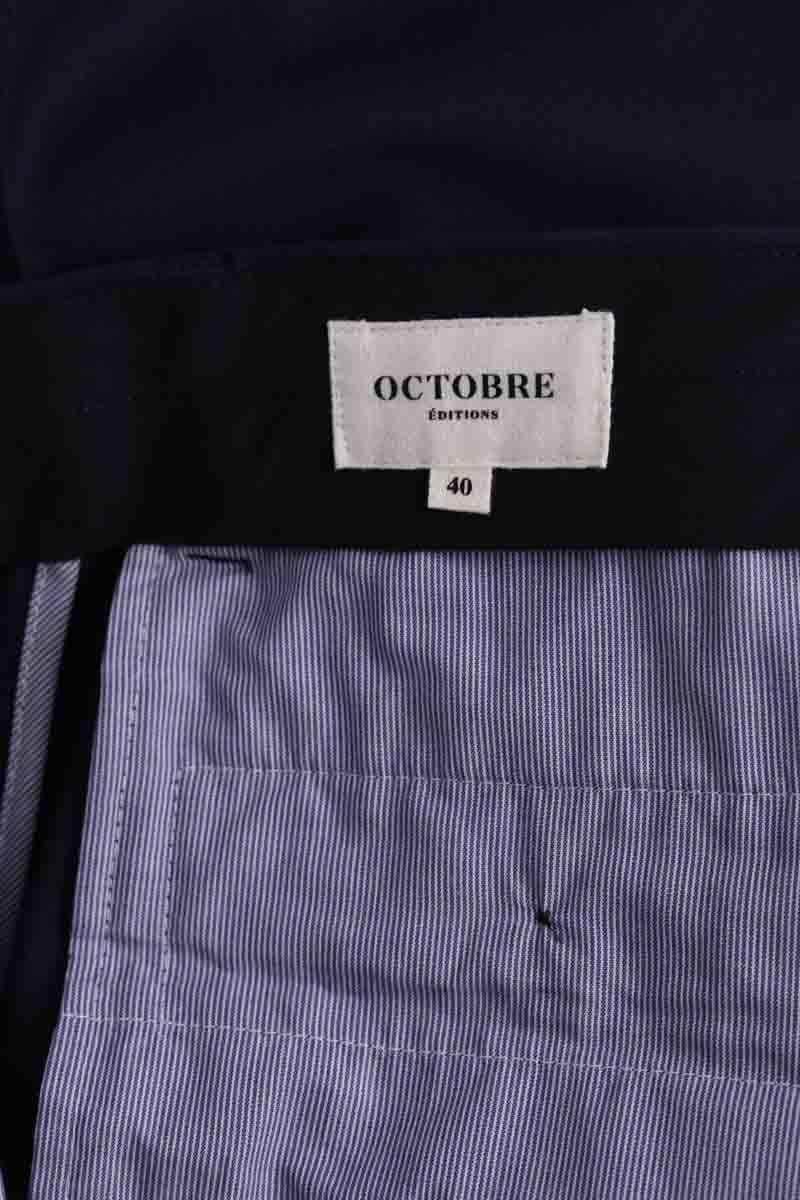 Pantalon droit Octobre Bleu en Coton