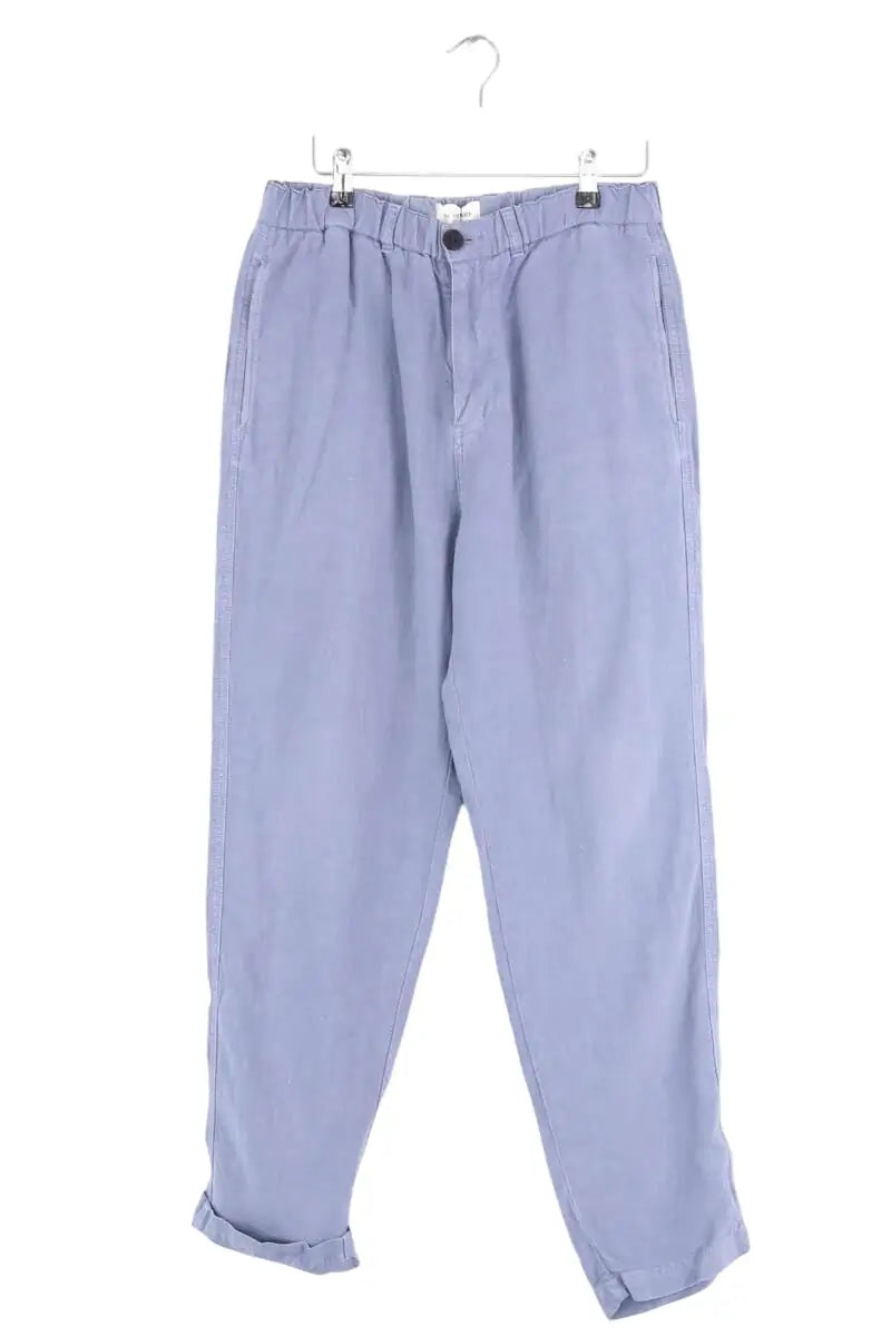 Pantalon droit Octobre Bleu en Lin, taille M - Seconde Main