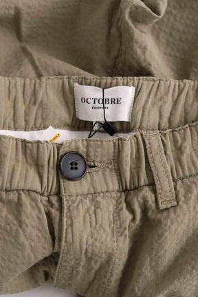 Pantalon droit Octobre Kaki en Coton